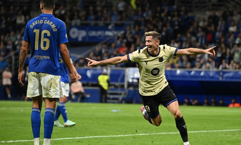 برشلونة يفوز على ريال أفييدو 3-1 في الدوري الإسباني